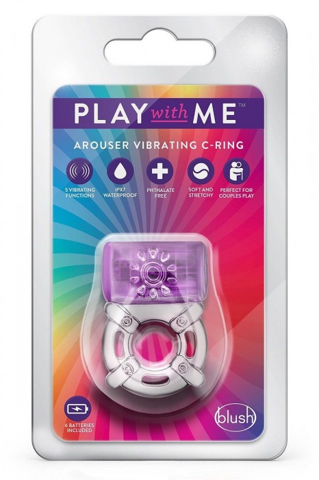 Фиолетовое эрекционное виброкольцо One Night Stand Vibrating C-Ring - Blush Novelties - в Муроме купить с доставкой