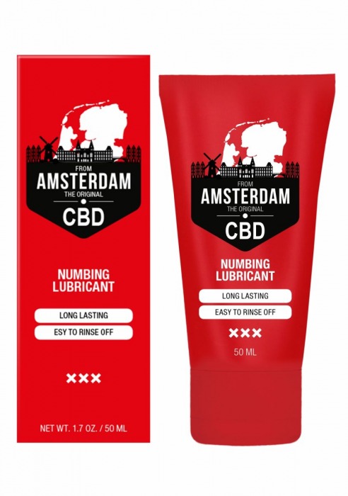 Пролонгирующий лубрикант Numbing CBD from Amsterdam - 50 мл. - Shots Media BV - купить с доставкой в Муроме