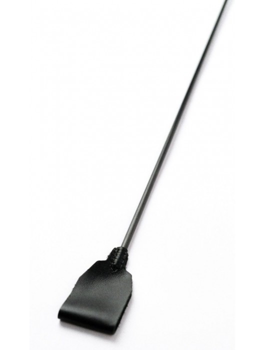 Черный кожаный стек с гладкой ручкой - 55 см. - Crazy Handmade - купить с доставкой в Муроме