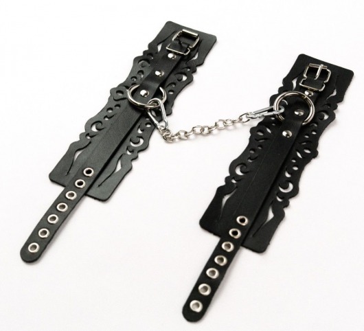 Узорчатые кожаные оковы с регулируемыми ремешками - Crazy Handmade - купить с доставкой в Муроме