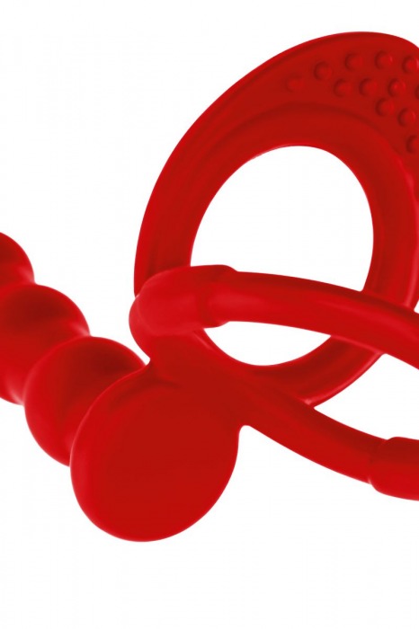 Красная насадка на пенис для двойного проникновения - 19,5 см. - ToyFa - купить с доставкой в Муроме