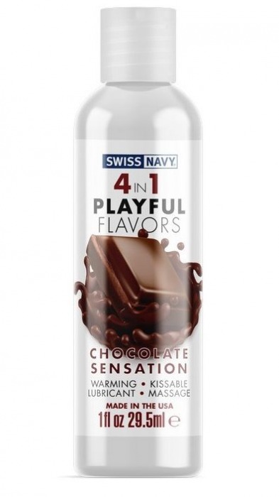 Массажный гель 4-в-1 Chocolate Sensation с ароматом шоколада - 29,5 мл. - Swiss navy - купить с доставкой в Муроме