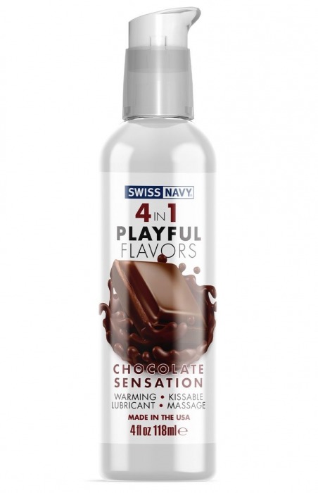 Массажный гель 4-в-1 Chocolate Sensation с ароматом шоколада - 118 мл. - Swiss navy - купить с доставкой в Муроме