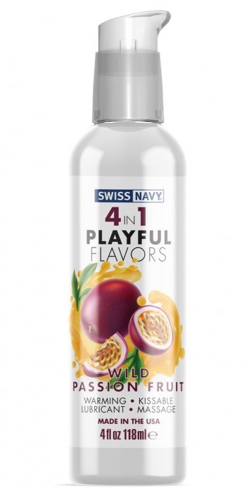 Массажный гель 4-в-1 Wild Passion Fruit с ароматом маракуйи - 118 мл. - Swiss navy - купить с доставкой в Муроме