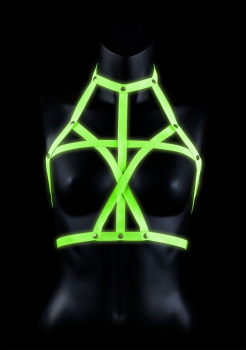 Портупея Bra Harness с неоновым эффектом - размер L-XL - Shots Media BV - купить с доставкой в Муроме