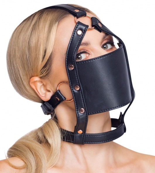 Черный намордник с кляпом-шаром Head Harness With A Gag - Orion - купить с доставкой в Муроме