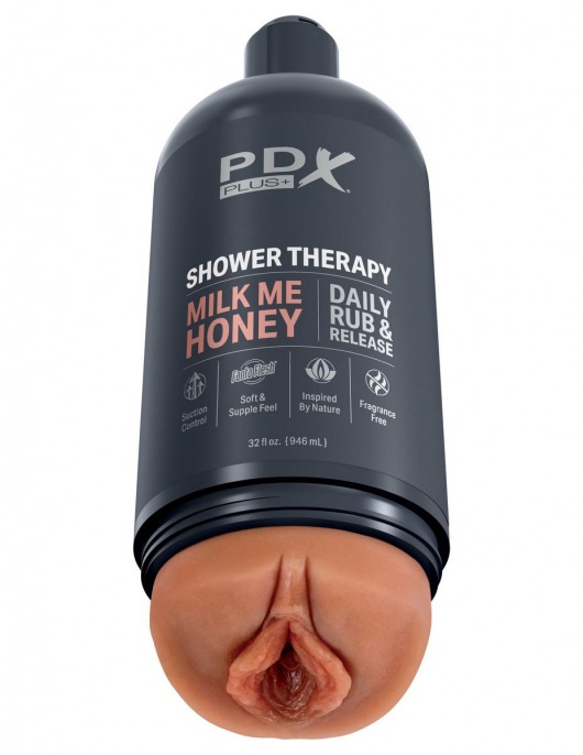 Мастурбатор-вагина цвета карамели Shower Therapy Milk Me Honey - Pipedream - в Муроме купить с доставкой