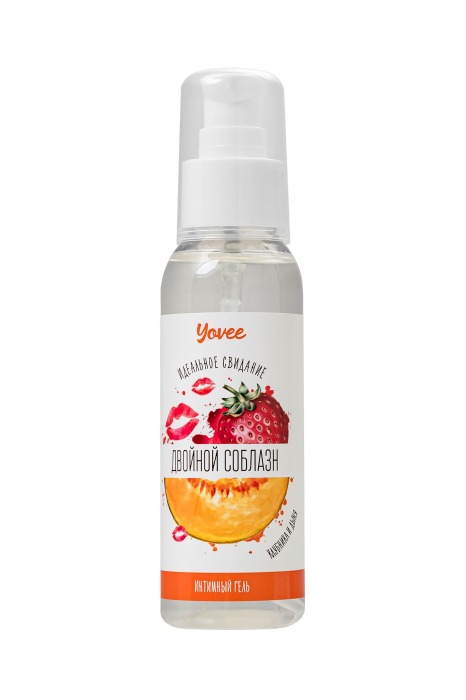 Съедобная гель-смазка Yovee «Двойной соблазн» с Д-пантенолом и вкусом клубники и дыни - 100 мл. - ToyFa - купить с доставкой в Муроме