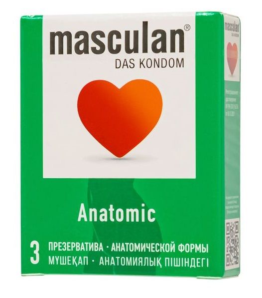 Презервативы анатомической формы Masculan Anatomic - 3 шт. - Masculan - купить с доставкой в Муроме