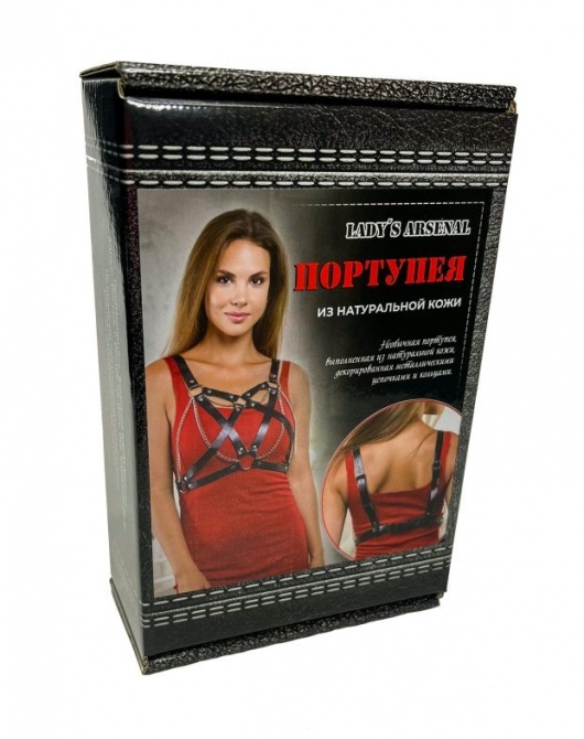 Портупея из натуральной кожи с цепочками - БДСМ Арсенал - купить с доставкой в Муроме