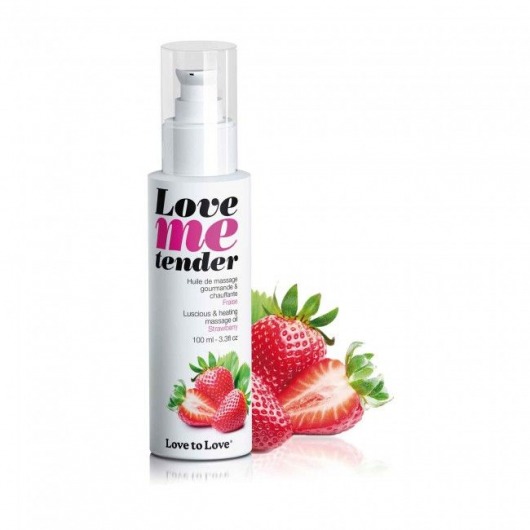 Съедобное согревающее массажное масло Love Me Tender Strawberry с ароматом клубники - 100 мл. - Love to Love - купить с доставкой в Муроме