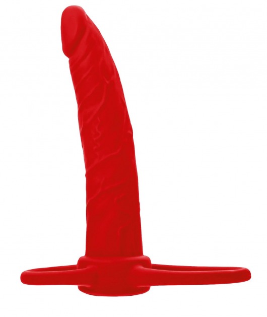 Красная насадка на пенис для двойного проникновения Black Red - 16,5 см. - ToyFa - купить с доставкой в Муроме