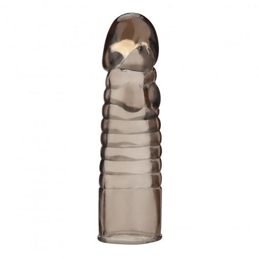 Дымчатая насадка-удлинитель Ribbed Realistic Penis Enhancing Sleeve Extension - 15,2 см. - BlueLine - в Муроме купить с доставкой