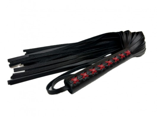 Кожаная плеть Sex Game с красным плетением на рукояти - 57 см. - БДСМ Арсенал - купить с доставкой в Муроме