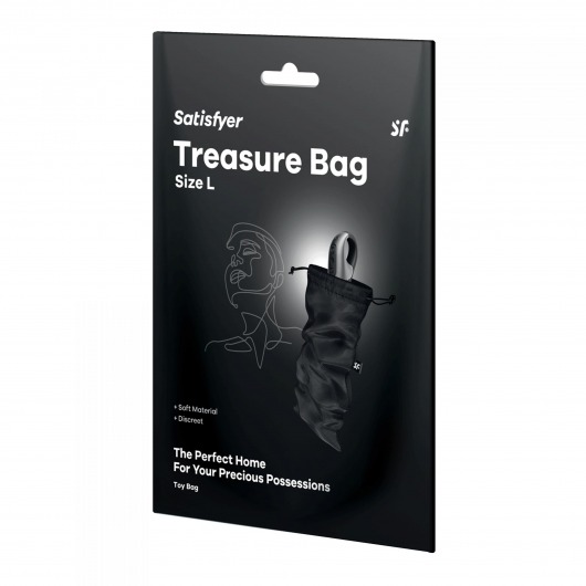 Черный мешочек для хранения игрушек Treasure Bag L - Satisfyer - купить с доставкой в Муроме