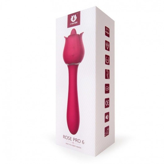 Розовый вибромассажер Rose Pro 6 - 21,4 см. - S-HANDE
