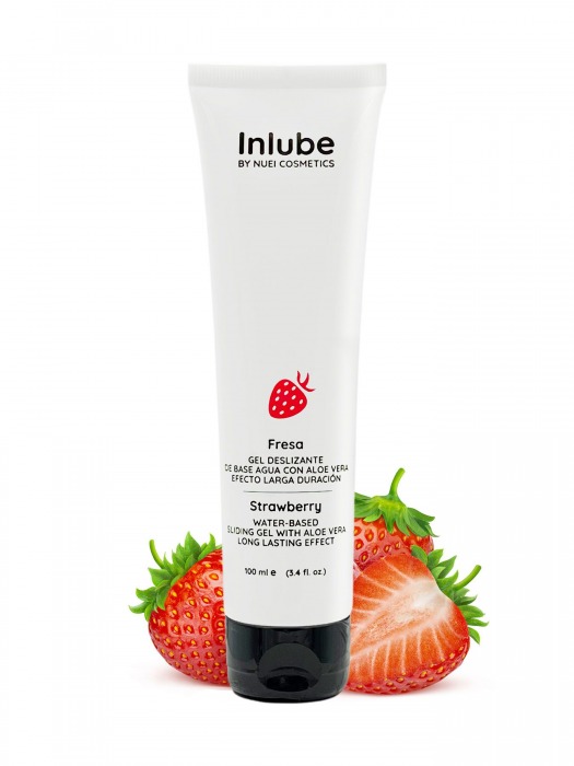 Лубрикант на водной основе Nuei Inlube с алоэ вера и ароматом клубники - 100 мл. - Nuei cosmetics - купить с доставкой в Муроме