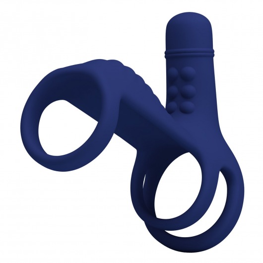 Синяя вибронасадка на пенис Vibrating Penis Sling - Baile - в Муроме купить с доставкой