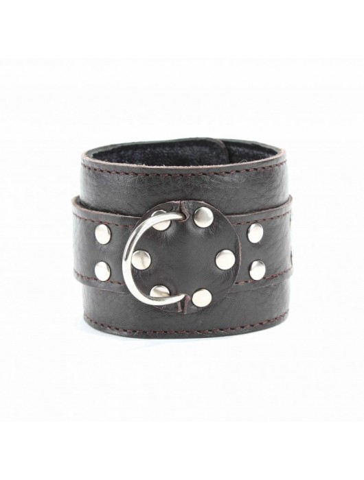 Коричневые оковы из мягкой кожи на металлической цепочке - БДСМ Арсенал - купить с доставкой в Муроме