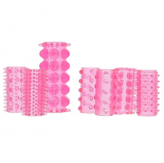 Набор из 7 розовых насадок на пенис ONE-A-DAY PENIS SLEEVES PINK - Seven Creations - в Муроме купить с доставкой