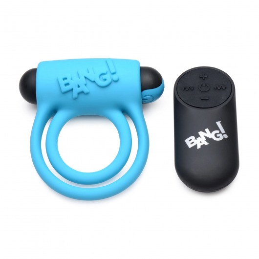 Голубое эрекционное виброкольцо 28X Remote Control Vibrating Cock Ring   Bullet - XR Brands - в Муроме купить с доставкой