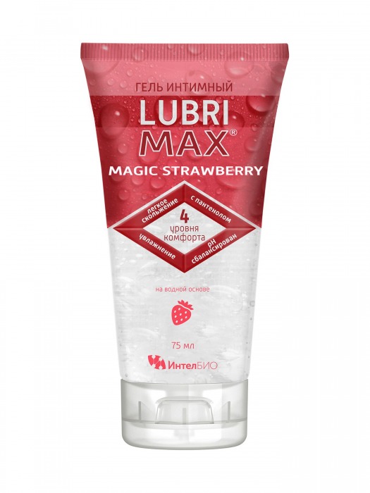 Интимный гель-смазка на водной основе Lubrimax Magic Strawberry - 75 мл. - ИнтелБИО - купить с доставкой в Муроме