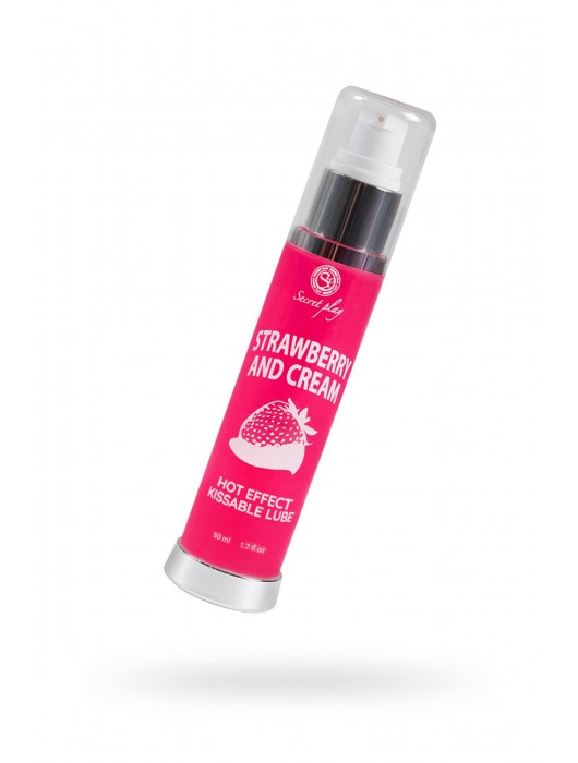 Массажное масло 2-в-1 с разогревающим эффектом и вкусом клубники со сливками - 50 мл. - Secret Play - купить с доставкой в Муроме