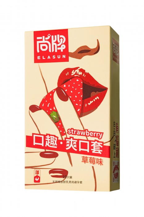 Презервативы Elasun Strawberry с аромато клубники - 10 шт. - Elasun - купить с доставкой в Муроме