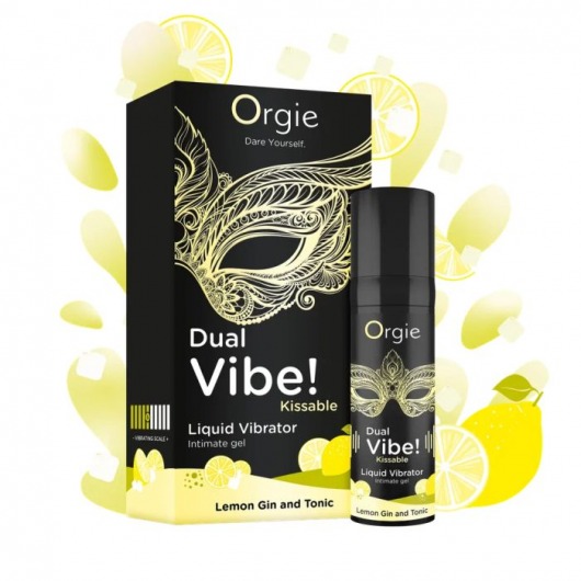 Съедобный жидкий вибратор Dual Vibe! со вкусом лимонного джина с тоником - 15 мл. - ORGIE - купить с доставкой в Муроме