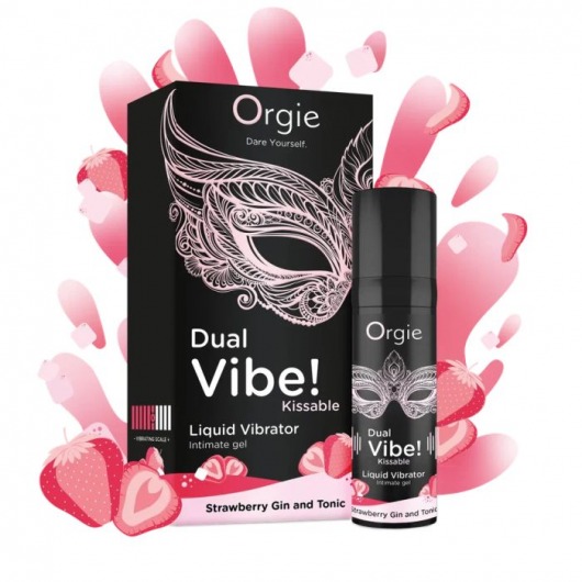 Съедобный жидкий вибратор Dual Vibe! со вкусом клубничного джина с тоником - 15 мл. - ORGIE - купить с доставкой в Муроме