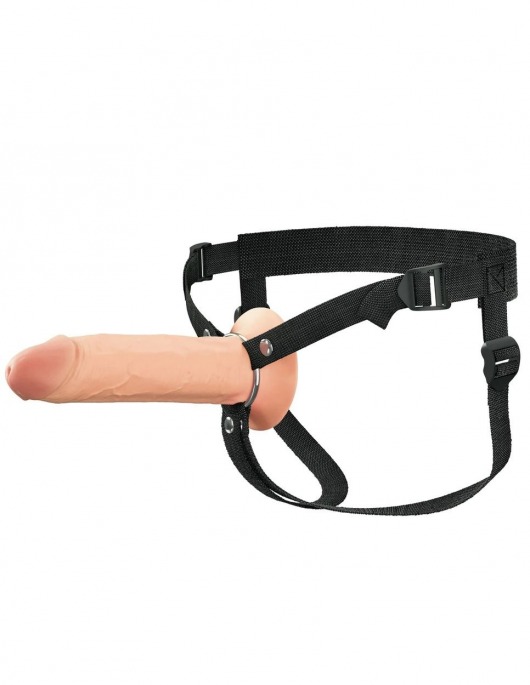 Полый страпон на ремнях 8’’ Hollow Silicone Strap-on - Pipedream - купить с доставкой в Муроме
