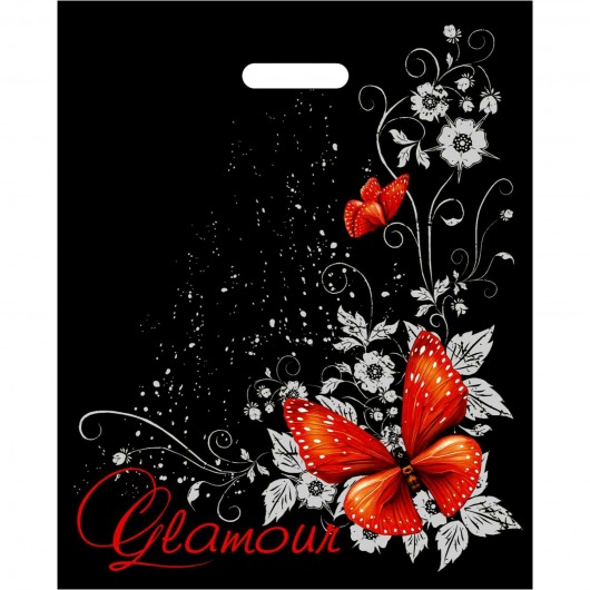 Черный пакет Glamour с вырубной ручкой (38х47 см) - Сима-Ленд - купить с доставкой в Муроме