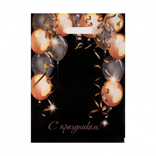 Пакет с вырубной ручкой и принтом в виде шариков (30х40 см) - Сима-Ленд - купить с доставкой в Муроме