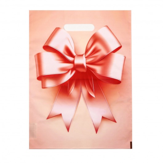 Пакет с принтом в виде банта с вырубной ручкой (30х40 см) - Сима-Ленд - купить с доставкой в Муроме