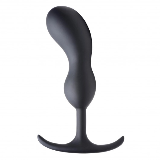 Черный массажер простаты с утяжелителями Premium Silicone Weighted Prostate Plug Large - 18,8 см. - XR Brands - в Муроме купить с доставкой