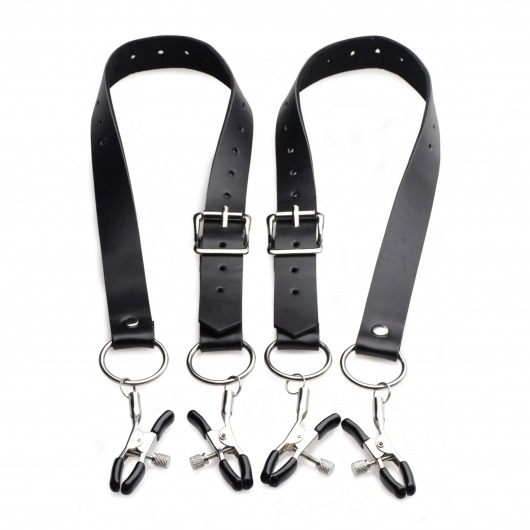 Ремни с зажимами для половых губ Spread Labia Spreader Straps with Clamps - XR Brands - купить с доставкой в Муроме