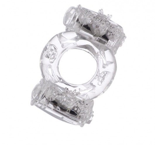 Прозрачное виброкольцо с двумя вибропульками - Toyfa Basic - в Муроме купить с доставкой