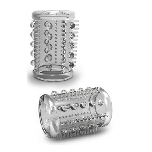 Прозрачная насадка с шипами и шишечками STAY HARD COCK SLEEVE 03 CLEAR - Blush Novelties - в Муроме купить с доставкой