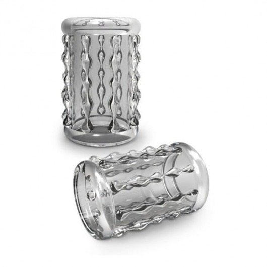 Прозрачная насадка с бороздками STAY HARD COCK SLEEVE 04 CLEAR - Blush Novelties - в Муроме купить с доставкой