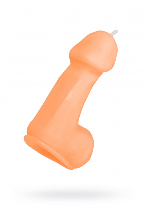 Оранжевая свеча в форме пениса - 47 гр. - Pecado - купить с доставкой в Муроме