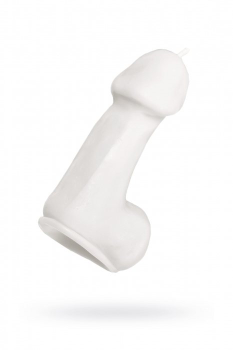 Белая свеча в форме пениса - 47 гр. - Pecado - купить с доставкой в Муроме