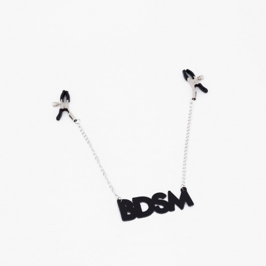 Зажимы на соски с кожаной подвеской BDSM - Crazy Handmade - купить с доставкой в Муроме
