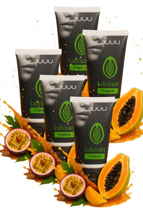 Набор из 5 съедобных лубрикантов JUJU со вкусом тропических фруктов - JuJu - купить с доставкой в Муроме
