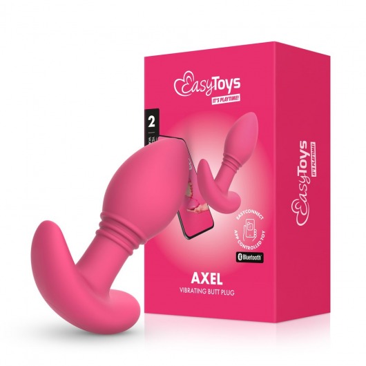Розовая интерактивная вибропробка Axel - 10 см. - Easy toys
