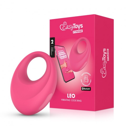 Розовое интерактивное эрекционное виброкольцо Leo - Easy toys - в Муроме купить с доставкой