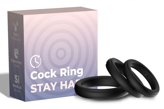 Набор из 3 черных эрекционных колец Stay Hard - Boys of Toys - в Муроме купить с доставкой