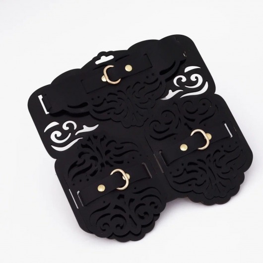 Фигурный набор для БДСМ-игр с узорами и золотистой фурнитурой - Crazy Handmade - купить с доставкой в Муроме