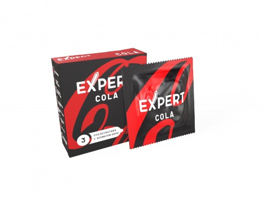 Презервативы с ароматом колы Expert Cola - 3 шт. - Expert - купить с доставкой в Муроме