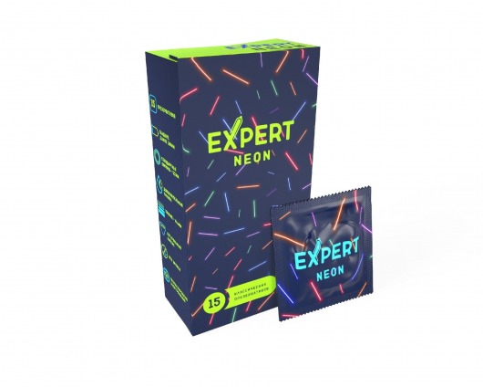 Светящиеся в темноте презервативы Expert Neon - 15 шт. - Expert - купить с доставкой в Муроме