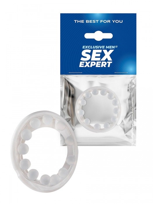 Эрекционное кольцо со стимулирующими шариками на поверхности - Sex Expert - в Муроме купить с доставкой